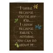 Birthday for Kid-floral glitter on brown (Front)