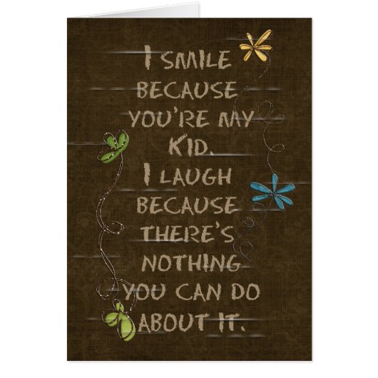 Birthday for Kid-floral glitter on brown (Front)