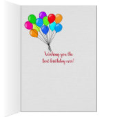 Birthday for Kid-floral glitter on brown (Inside (Right))