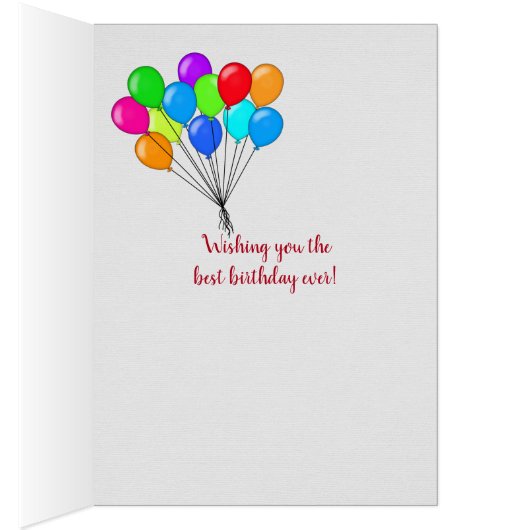 Birthday for Kid-floral glitter on brown (Inside (Right))