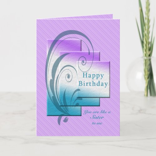 Birthday for like a sister to me modern and chic card