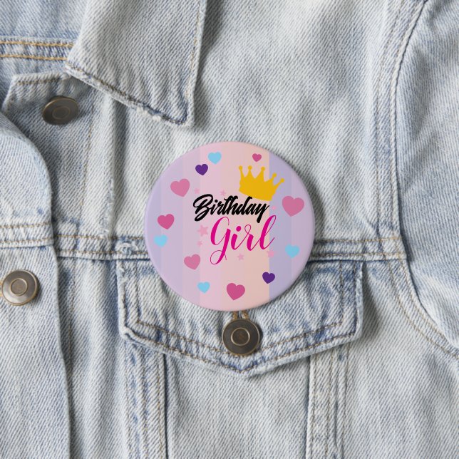 Birthday for little girls button (In Situ)