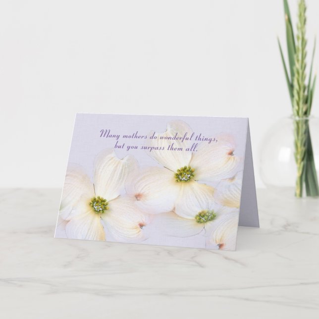 birthday for Mom-crabapple blossoms on purple Card (Front)