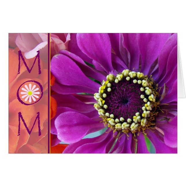 Birthday for Mom Purple Zinnia Flower (Front Horizontal)