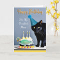 Birthday for Mom with Black Cat and Cake Card | Zazzle