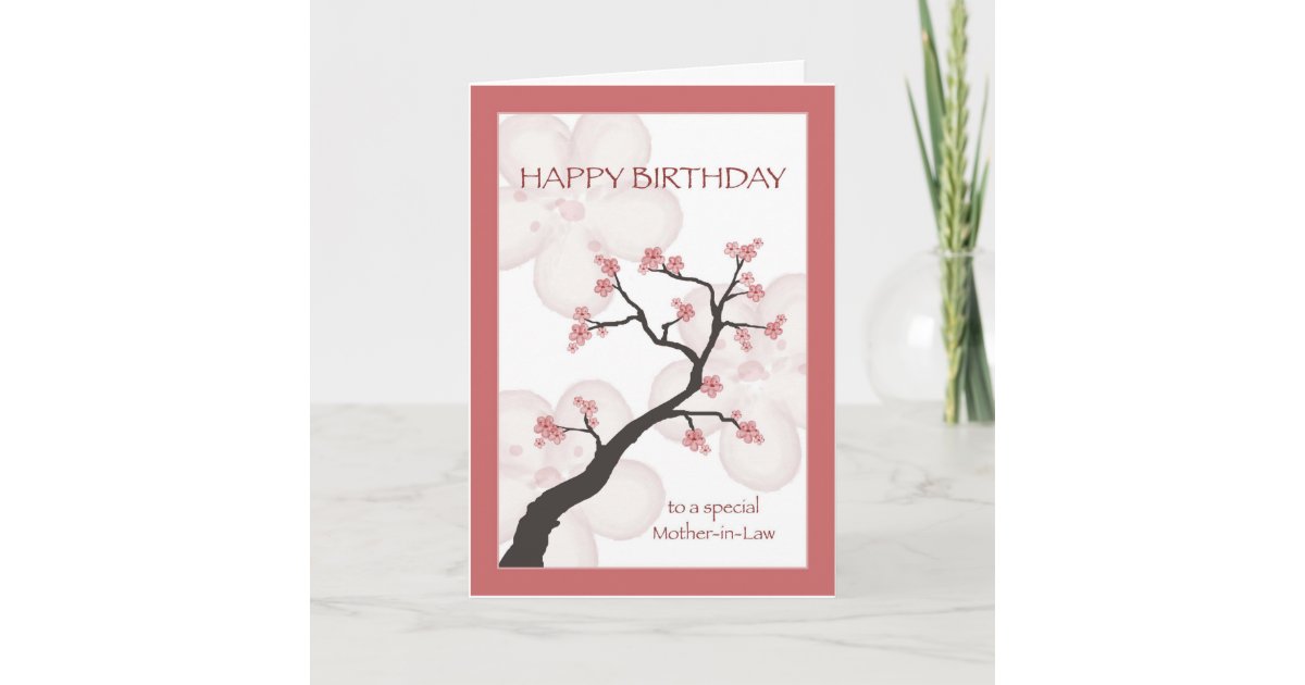 Birthday For Mother In Law Chinese Blossom Tree Card Zazzle Com