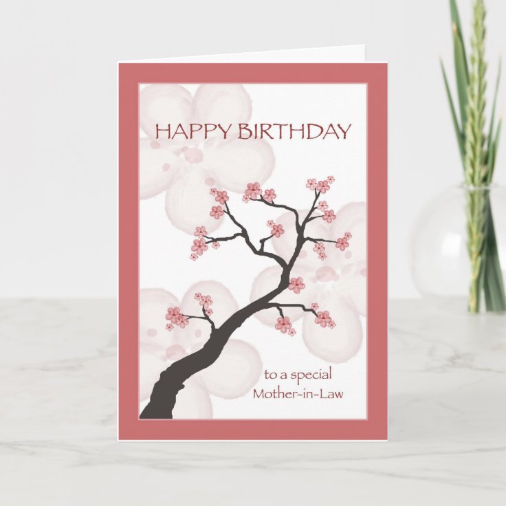 Birthday for MotherinLaw, Chinese Blossom Tree Card Zazzle