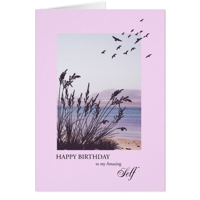 Birthday for myself, seaside scene cards (Front)