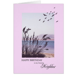 Birthday for Neighbor, seaside scene Cards
