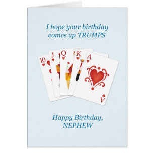 Birthday for Nephew, Hearts Full House Cards