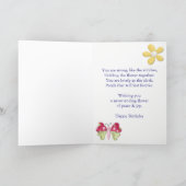 Birthday for niece, stitched flower card (Inside)