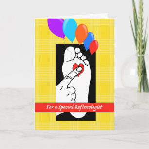 Birthday for Reflexologist, Balloons on Toes Card