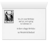 Birthday for Reluctant Husband Fun Vintage Photo (Inside Horizontal (Bottom))