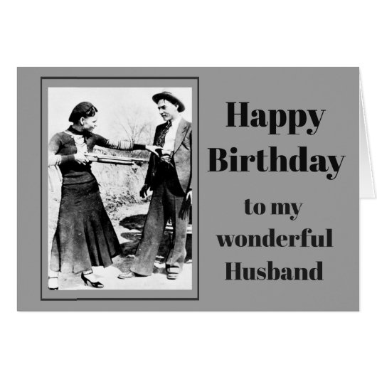 Birthday for Reluctant Husband Fun Vintage Photo (Front Horizontal)