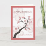 Birthday for Sister, Chinese Blossom Tree Card<br><div class="desc">Beautiful birthday card for your sister features illustration of a Chinese blossom tree with pink flower petals in a frame of coordinating colors.</div>