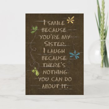 Birthday For Sister Humor-floral Glitter Card by dryfhout at Zazzle