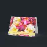 Birthday for Sister Tropical Plumeria Flowers Card<br><div class="desc">Birthday greeting card for a sister. Digital painting of tropical flowers - Plumeria,  Frangipani with petals in shades of yellow,  white,  pink,  magenta,  and orange. Bright and colorful design. Art,  image,  and verse © Shoaff Ballanger Studios.</div>