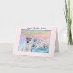Birthday for Sister, west highland terrier dog Card<br><div class="desc">A pastel colored birthday card for Sister,  featuring four west highland white terriers. The westie in the foreground is wearing a delicate crown.</div>