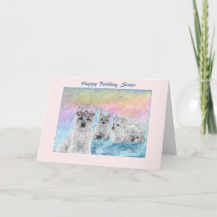 Birthday for Sister, west highland terrier dog Card