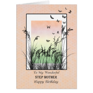 Birthday for step-mother, with butterflies cards