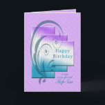 Birthday for step-son, modern and chic card<br><div class="desc">Birthday card for a step-son. A modern card with interlocking rectangles. A lovely verse inside completes this birthday card to say to your step son 'happy birthday".</div>