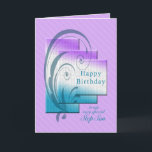 Birthday for step-son, modern and chic card<br><div class="desc">Birthday card for a step-son. A modern card with interlocking rectangles. A lovely verse inside completes this birthday card to say to your step son 'happy birthday".</div>