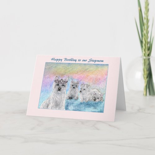Birthday for Stepmom west highland terrier dog Card
