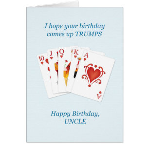 Birthday for Uncle, Hearts Full House Cards
