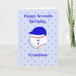 Birthday for Young Baseball Softball Fan Card<br><div class="desc">This customizable birthday card was made for a young baseball or softball fan. All of the text can changed to suit your needs. The background is pale blue and is covered with tiny red and blue stars. There is ball that could be either a softball or a baseball. It has...</div>