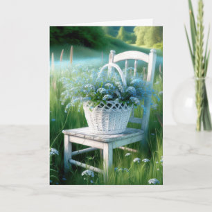 Birthday Forget-Me Not Flower Basket Card