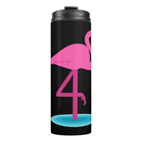birthday four flamingo animal gift idea thermal tumbler