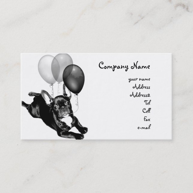 Birthday French bulldog business cards (Front)