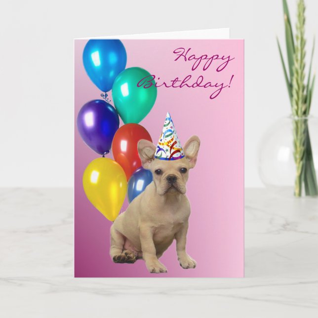 Birthday French Bulldog Card (Front)