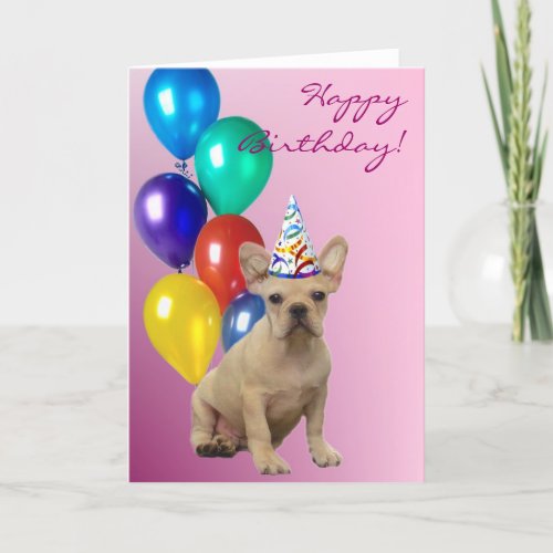 Birthday French Bulldog Card