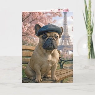 Birthday French Bulldog In Paris Card