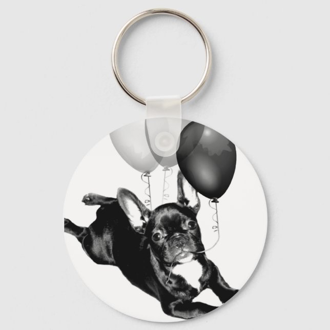 Birthday French Bulldog keychain (Front)