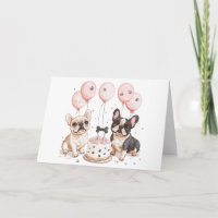 Birthday French Bulldogs Birthday Cake