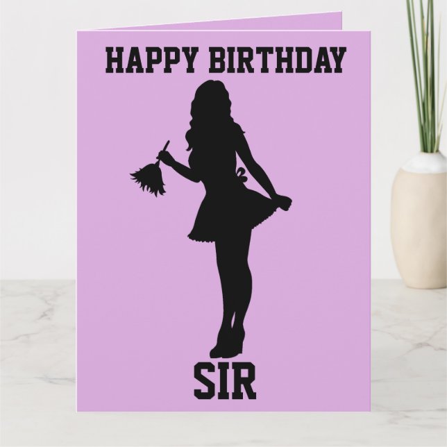 BIRTHDAY FRENCH MAID HUSBAND BIG GREETING CARD (Front)