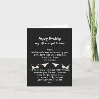 Birthday Friend are like Underwear Fun Quote Card