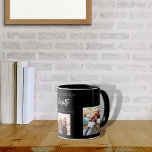 Birthday friend black photo names mug<br><div class="desc">A gift from friends for a woman's 21st birthday, celebrating her life with 3 of your photos of her, her friends, family, interest or pets. Personalize and add her name, age 21 and your names. White colored letters. A chic, classic black background. Her name is written with a modern hand...</div>