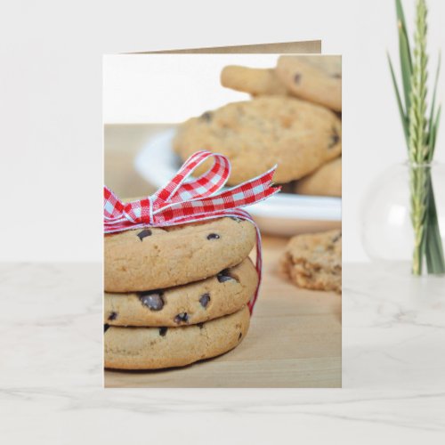 birthday friend chocolate chip cookies with bow card