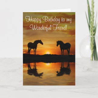 Birthday Friend with Horses and Water Card
