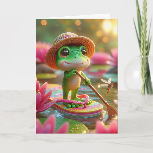 Birthday Frog On A Flip-Flop Card (Front)