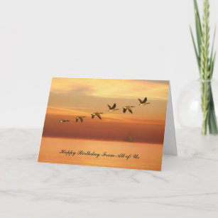 Birthday, From All, Canada Geese in Flight Card