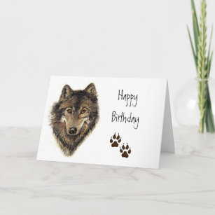 Birthday from Group,  Wolf, Wolves Animal Nature, Card