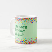 Birthday Fun Colorful Confetti Coffee Mug (Front Left)