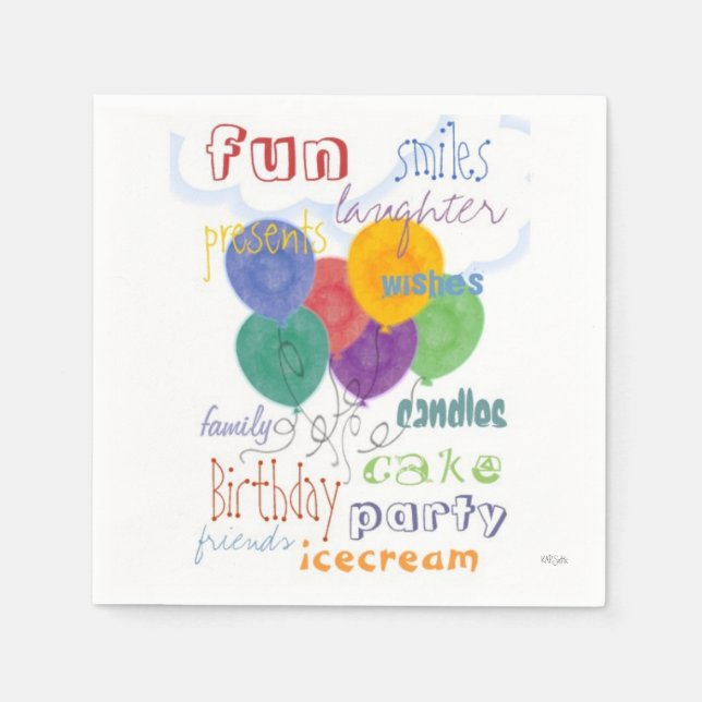 Birthday Fun Paper Napkins (Front)