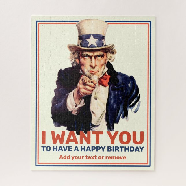 Birthday fun, Uncle Sam "I Want You" poster, Jigsaw Puzzle (Vertical)