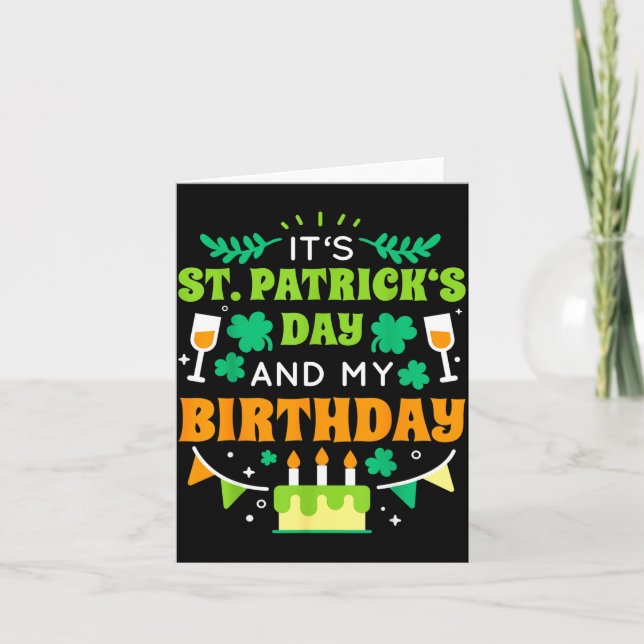 Birthday Funny Born On St Patricks Day 2020  Card (Front)
