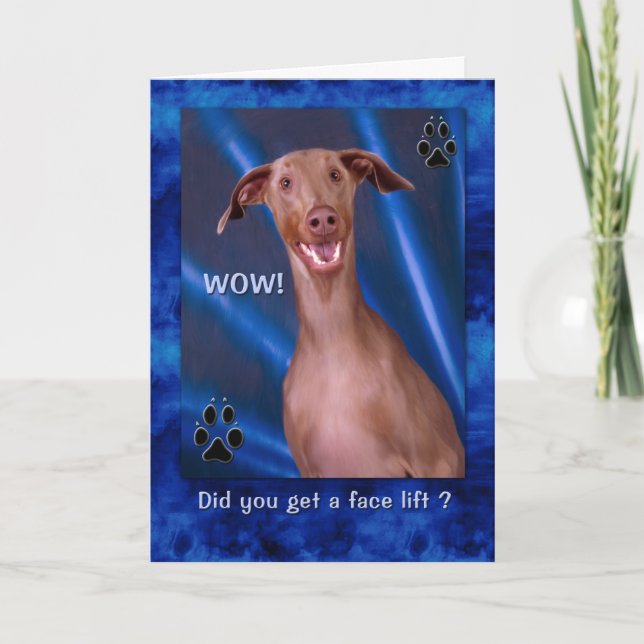 Birthday Funny Doberman Dog Painting Card (Front)